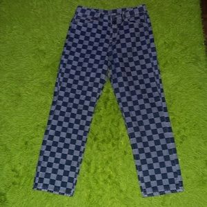 Oversized Checkered Jeans